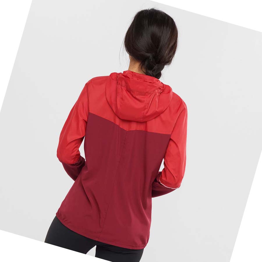 Chaquetas Salomon AGILE WIND WINDBREAKERS Mujer Rojos | MX 2460FDN